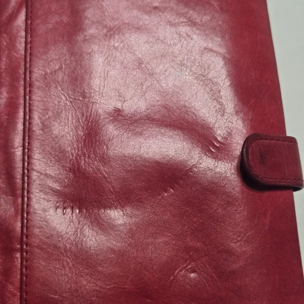 HOBO Black Wristlet Wallet Purse In Polished Leather Zip